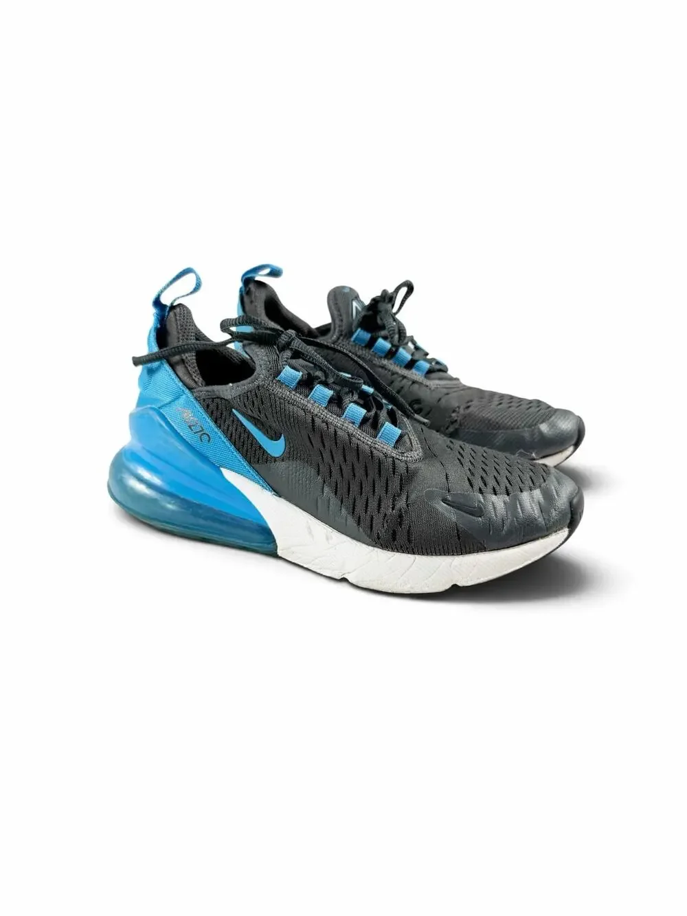 Nike Air Max 270 Anthracite Light Photo Blue Sneakers Size 4 youth